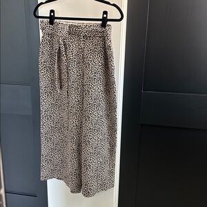 J. Crew Silk Animal Leopard (or Cheetah) Print Wide Leg Pants Size 8